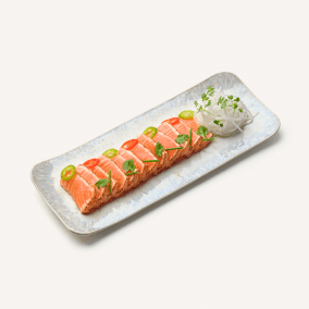 Salmon Tataki and plain rice