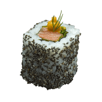 Salmon squash wasabi and seeds